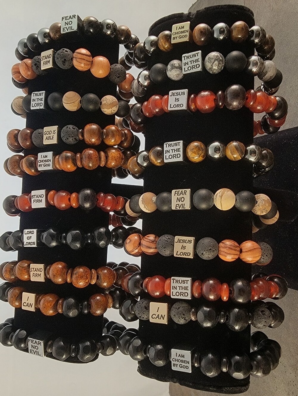 Men's Beaded Scripture Bracelet Lot NEW